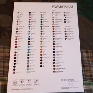 Swarovski crystal sample board